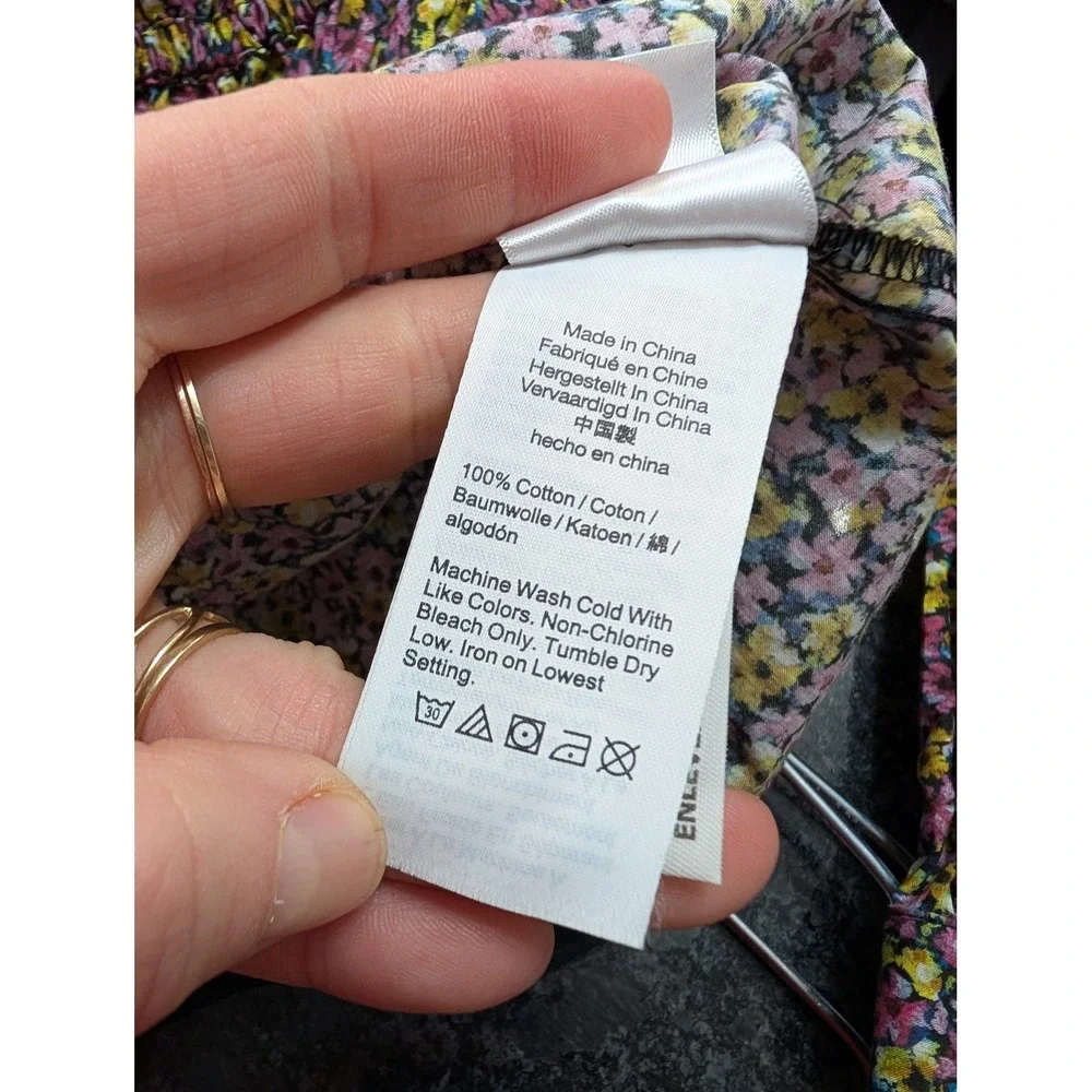 J. Crew Liberty‎ Fabric Smocked Top Busy Izzy Floral Square Neck NWTs size 0